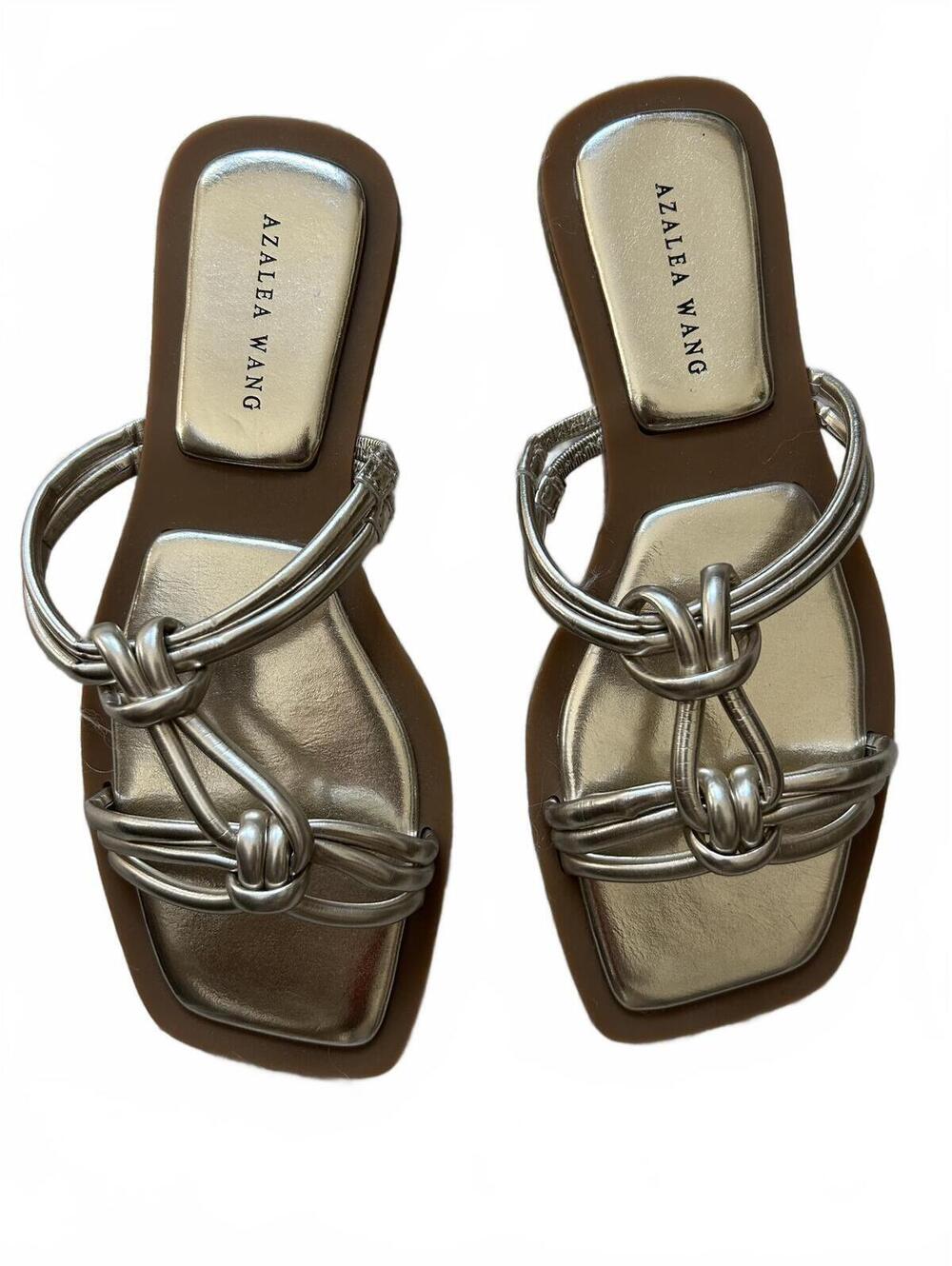 Azalea Wang Gold Knot Slide Sandals Size 7